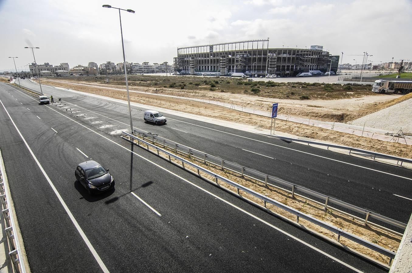 Obras en la carretera de la Ronda Sur de Elche