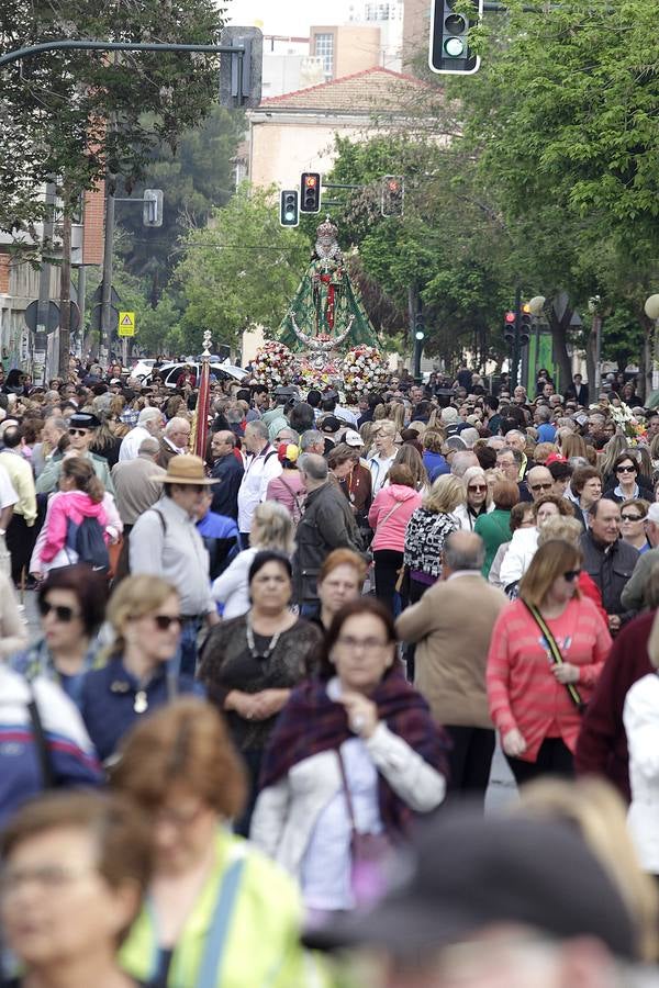 La Virgen de la Fuensanta regresa a su santuario de Algezares