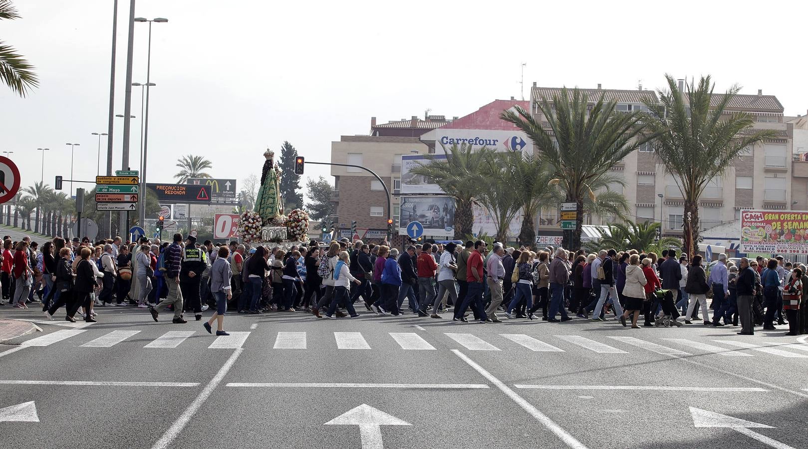 La Virgen de la Fuensanta regresa a su santuario de Algezares