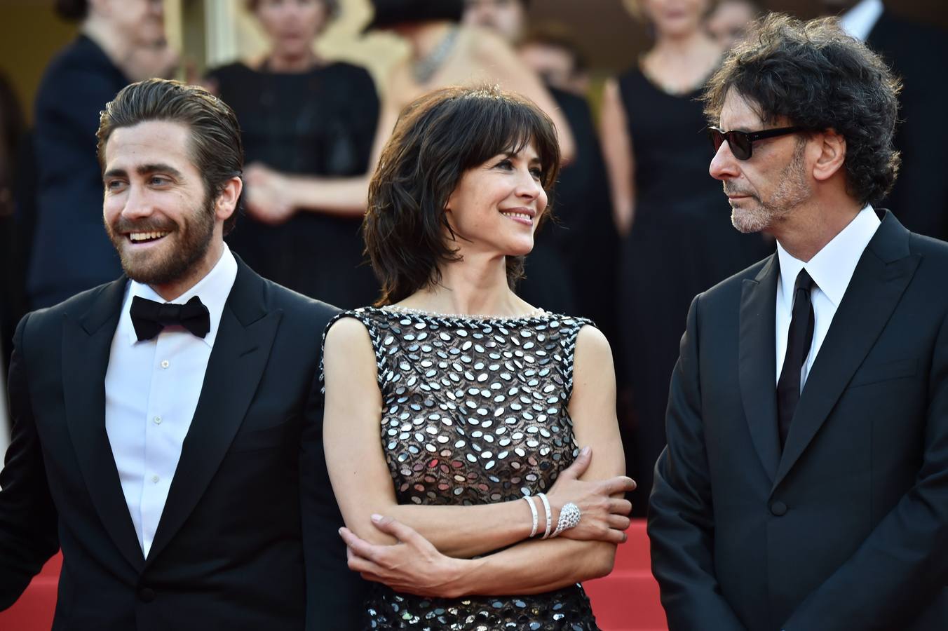 Los miembros del jurado Jake Gyllenhaal, Sophie Marceau y el presidente Joel Coen.