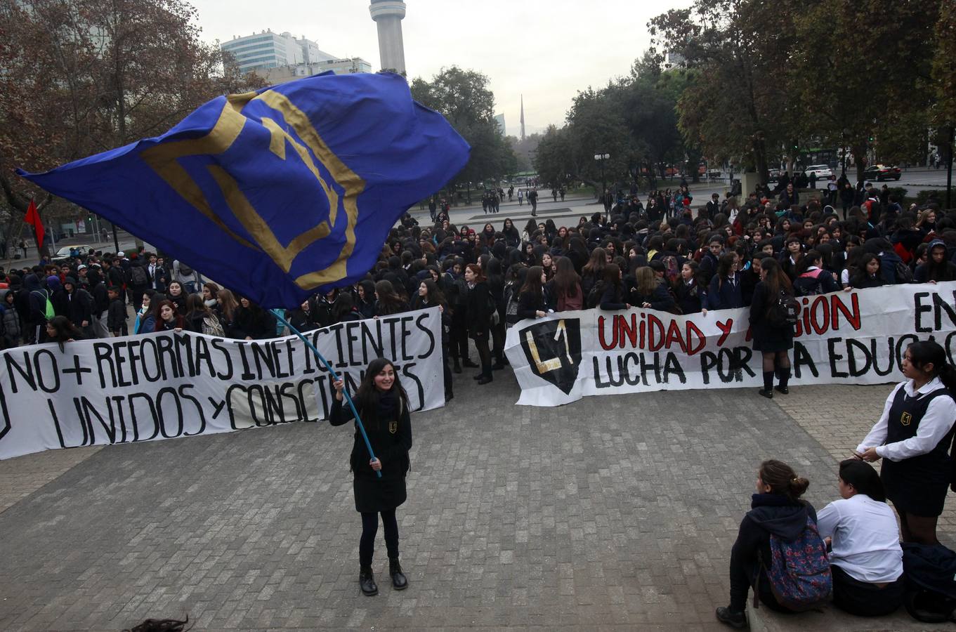 Estudiantes chilenos en pie de guerra