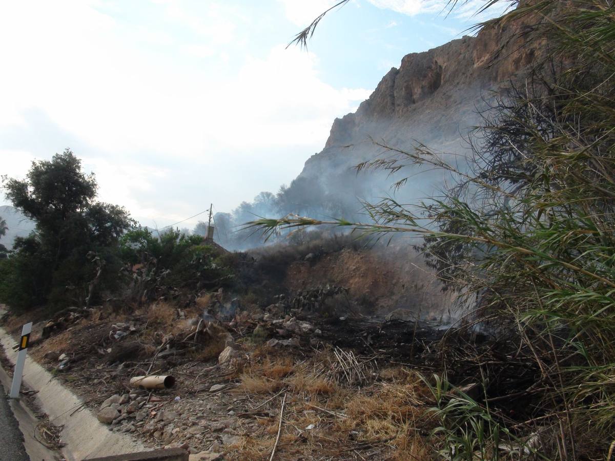 Un incendio calcina casi cuatro hectáreas de monte en Orihuela