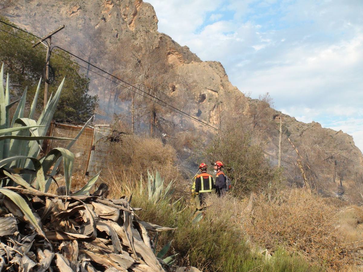 Un incendio calcina casi cuatro hectáreas de monte en Orihuela