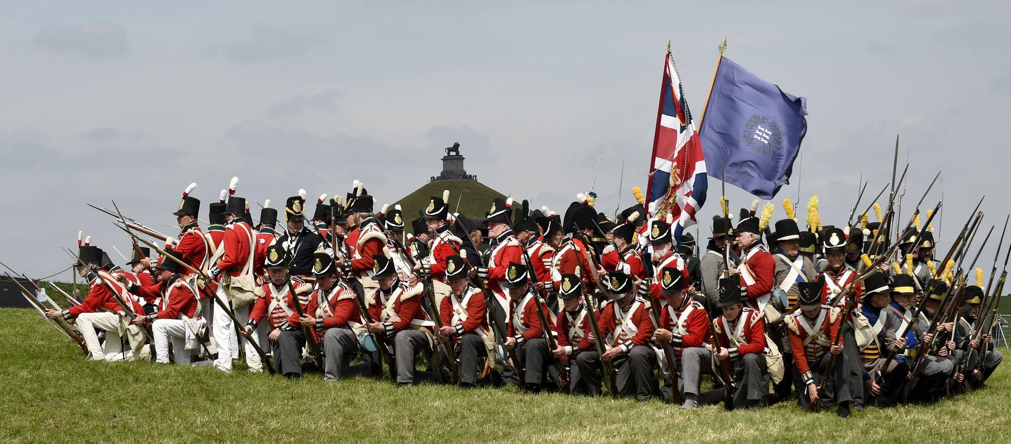 Recreación de la batalla de Waterloo