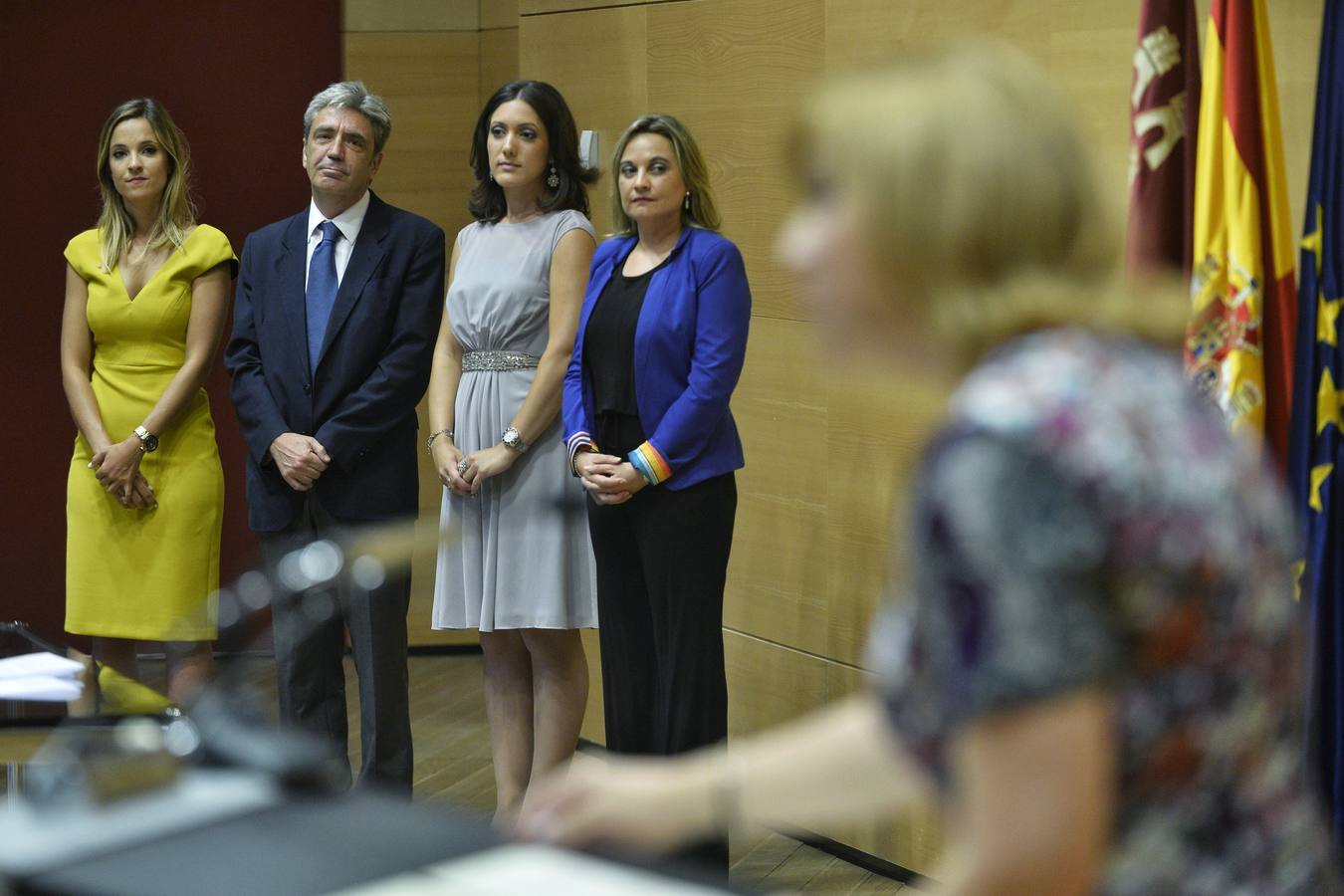 Los directores durante el discurso de la consejera de Familia e Igualdad de Oportunidades, Violante Tomás.