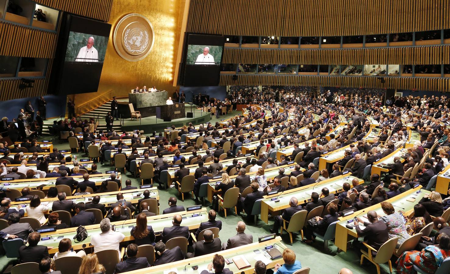 La histórica visita del Papa a las Naciones Unidas. Francisco, durante su intervención ante la Asamblea General de las Naciones Unidas.