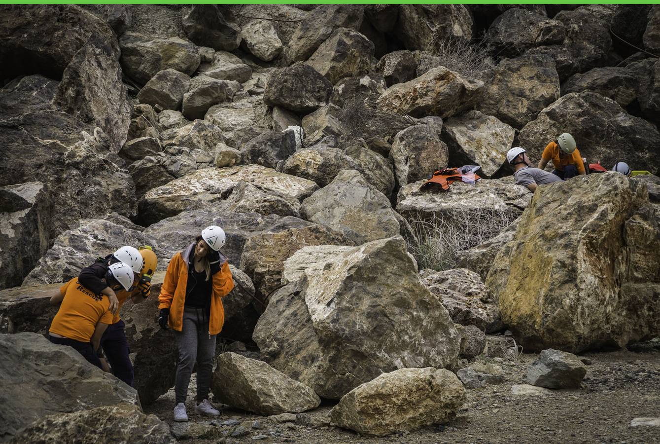 Simulacro en la cantera de Cox