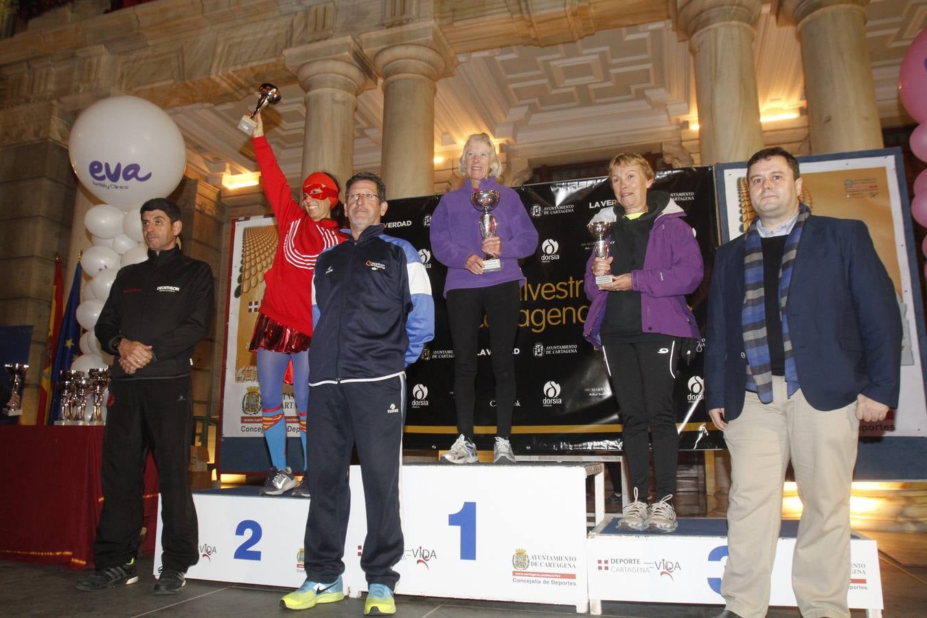 Podium de la San Silvestre de Cartagena 2015