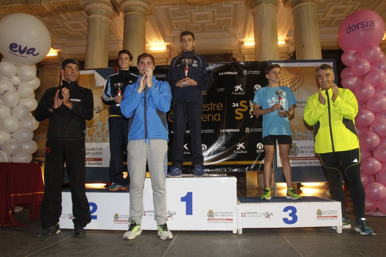 Podium de la San Silvestre de Cartagena 2015