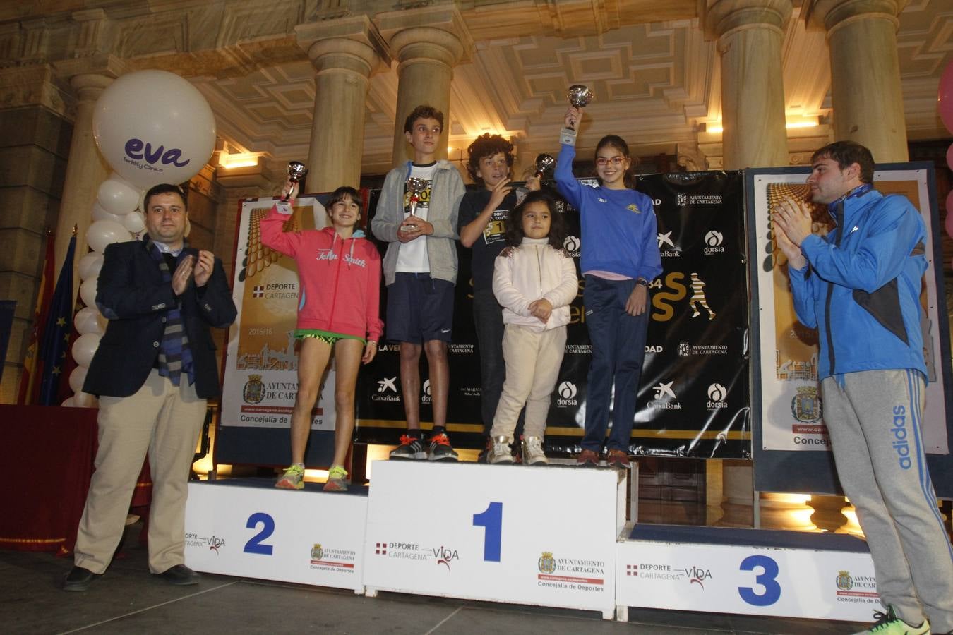 Podium de la San Silvestre de Cartagena 2015