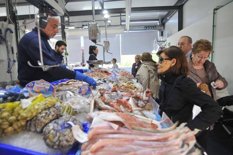 Mercedes Alonso visita el Mercado provisional de Elche