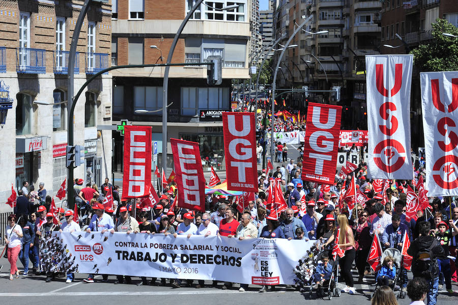 Manifestación del Primero de Mayo en Murcia