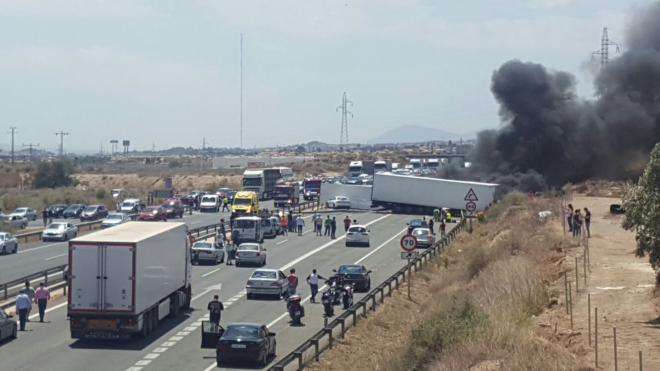 Grave accidente en la A-7 en Murcia