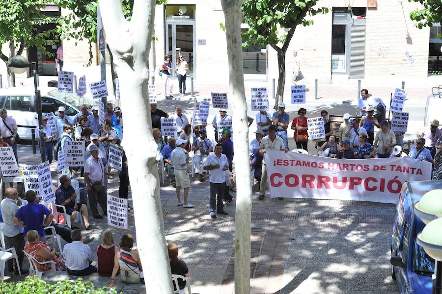 Los regantes protestan en San Esteban.