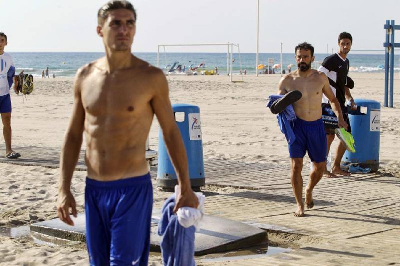 Entrenamiento del Hércules en la playa de San Juan