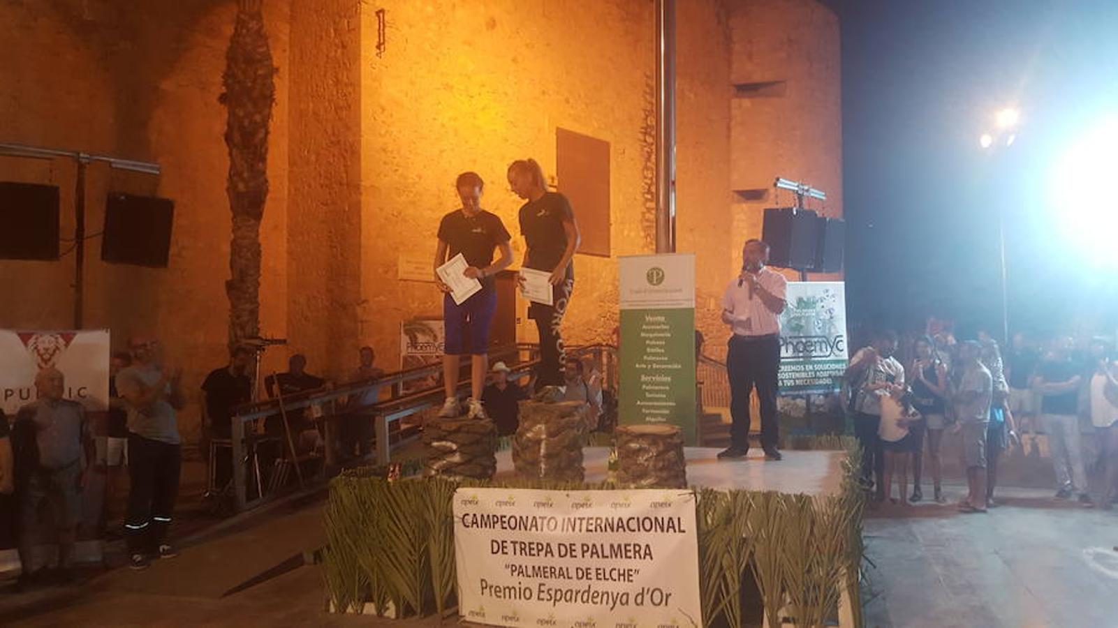 El certamen de trepa de palmera repite ganadores en Elche