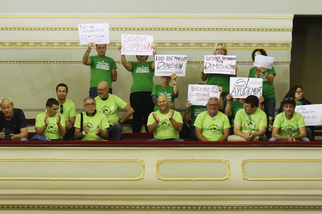 Protesta en el pleno de septiembre en Murcia