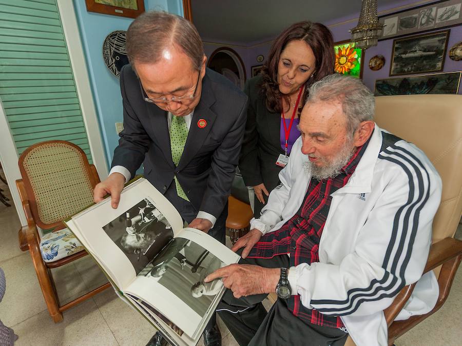 Ban Ki-moon con Fidel Castro en 2014.