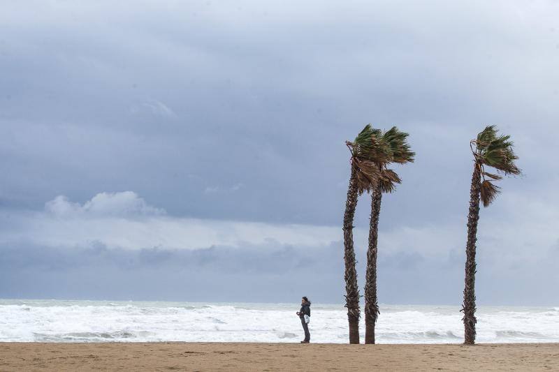 El temporal en la ciudad de Alicante. 