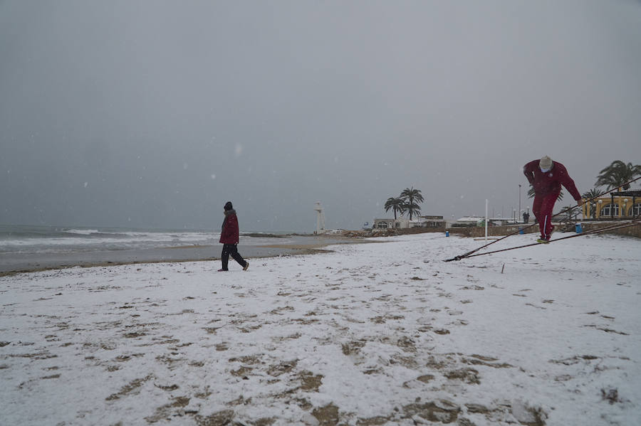 Nieve en el litoral de la Vega Baja