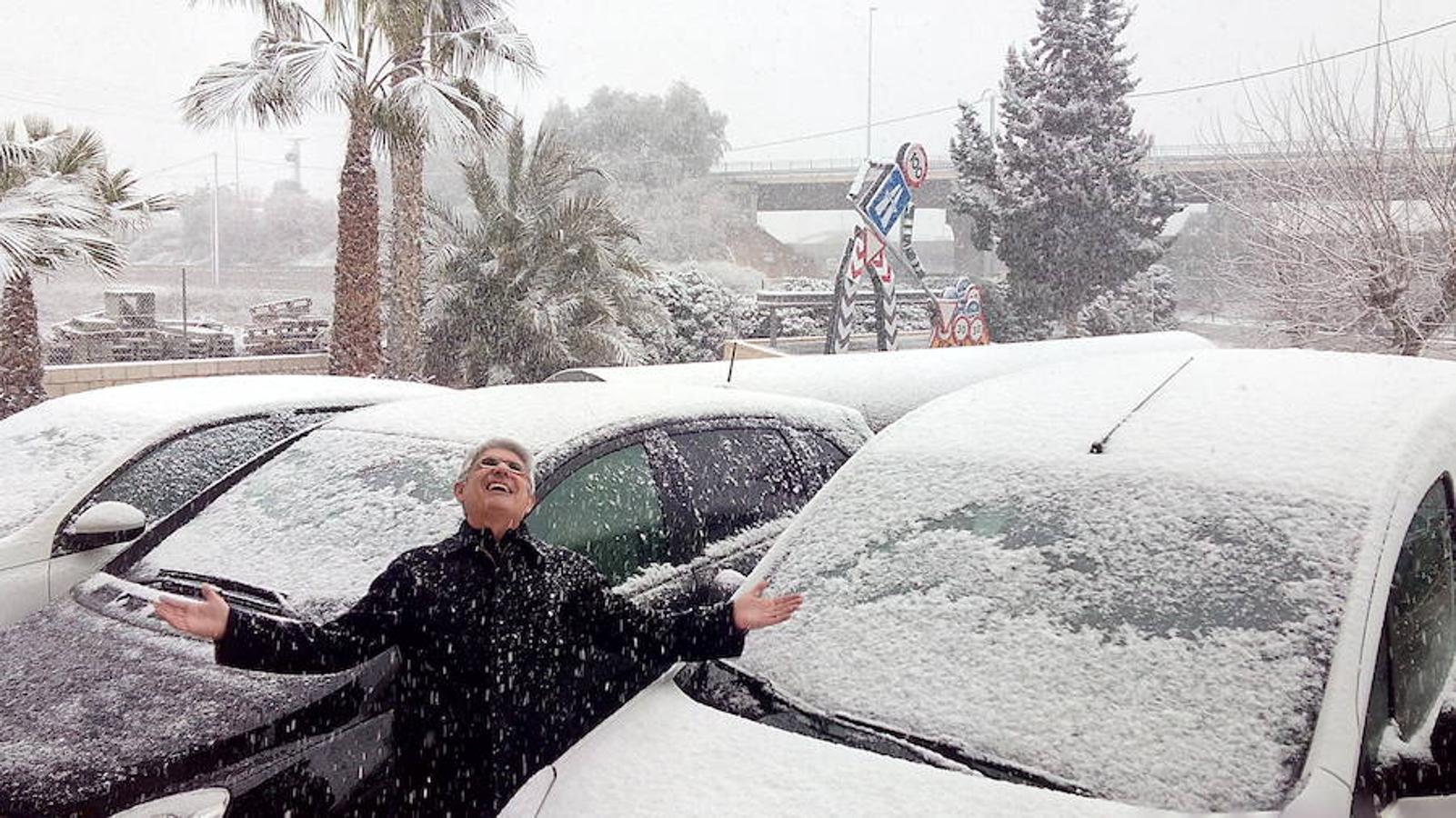 Disfrutando de la nieve en Murcia.