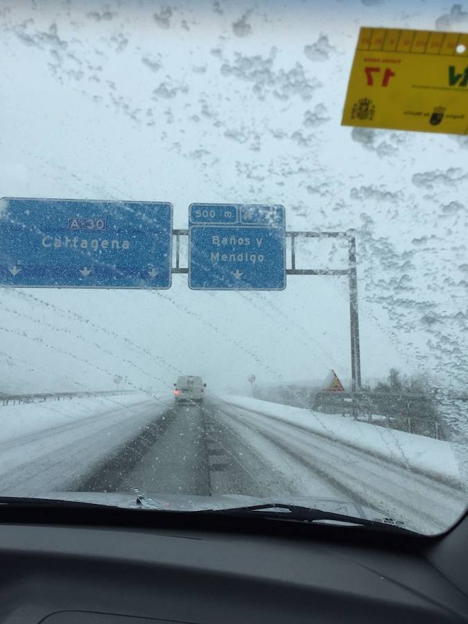 Camino de Cartagena bajo la nieve