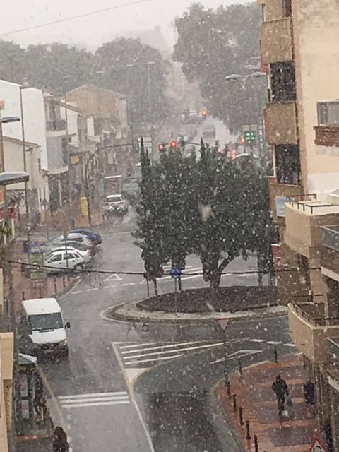 Copos de nieve caen del cielo en El Palmar.