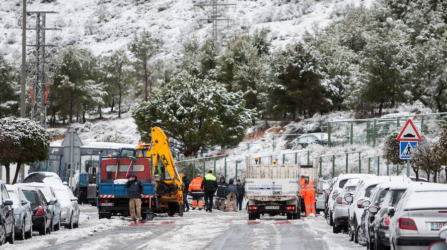 Intensas nevadas en los pueblos del interior