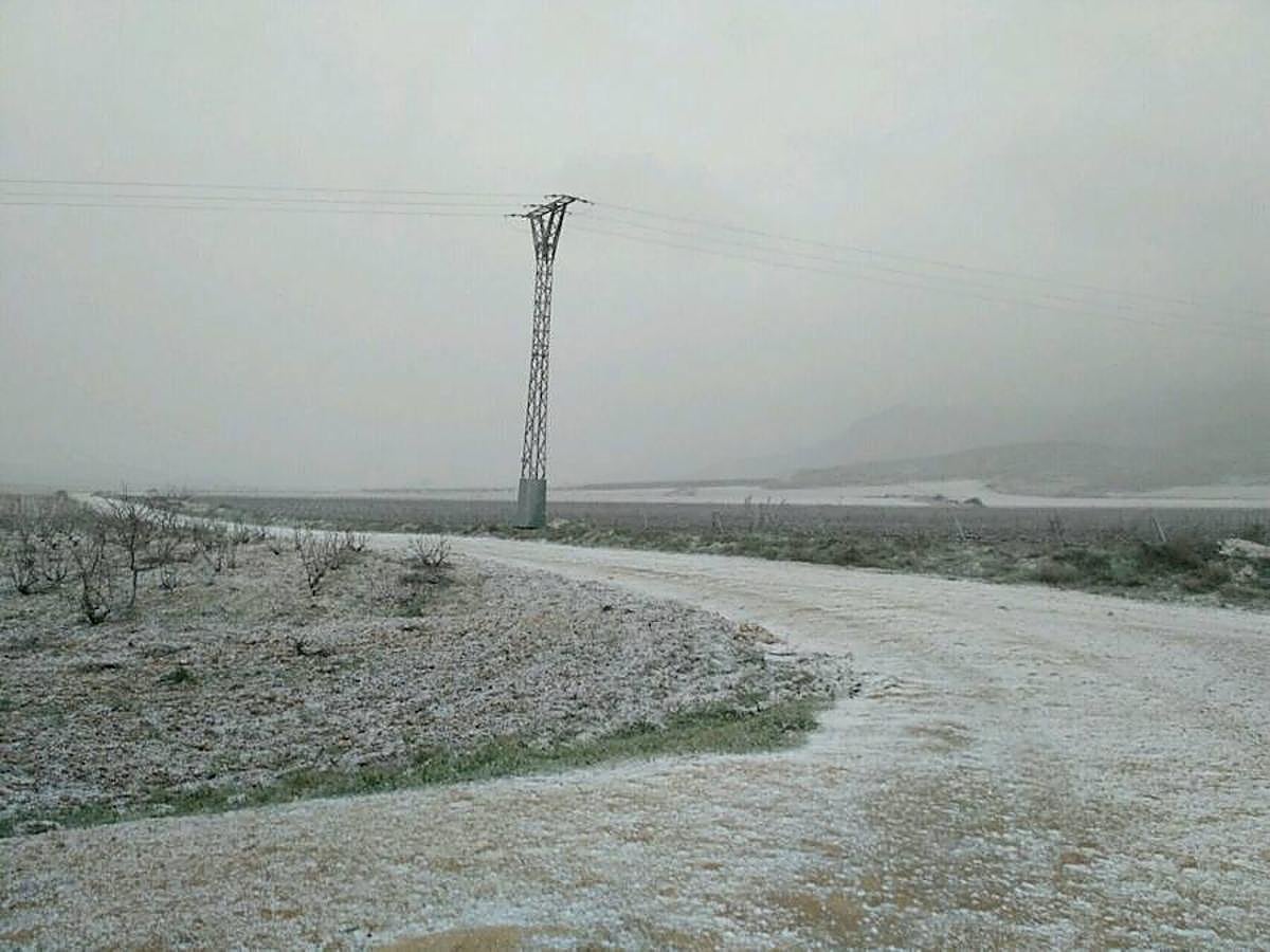 Así comenzó la nieve a cuajar en El Carche.