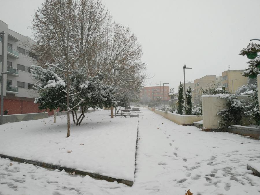 La nieve cayó con intensidad en Bullas