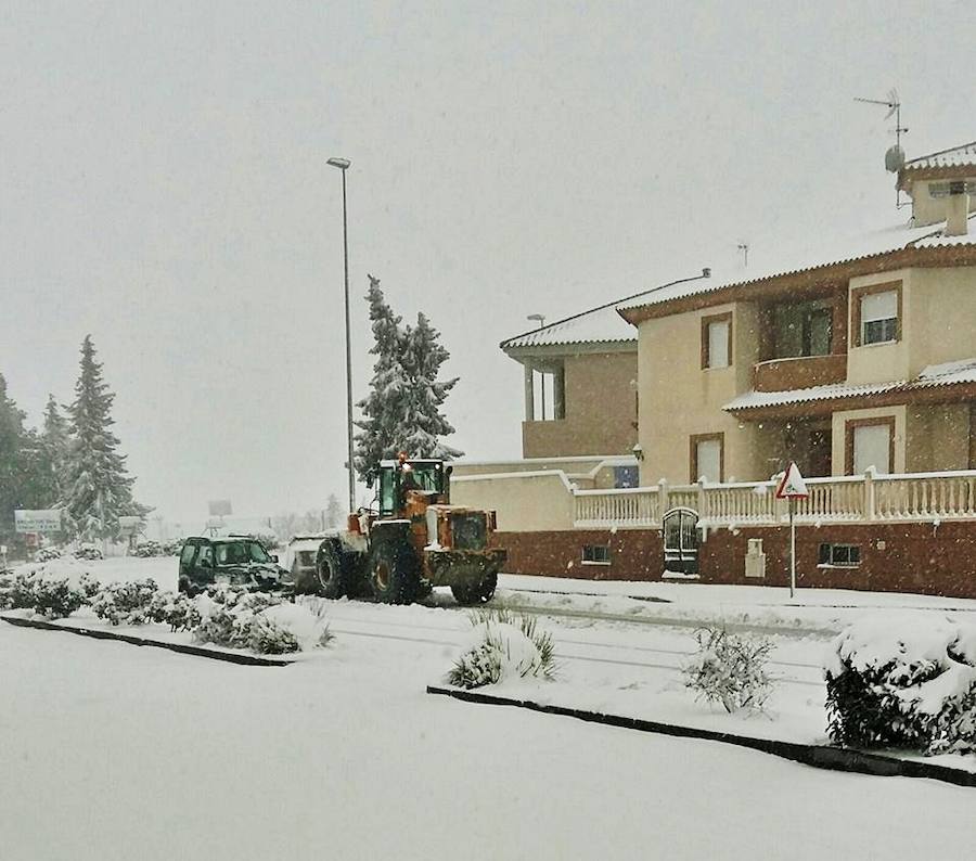 La nieve cayó con intensidad en Bullas.