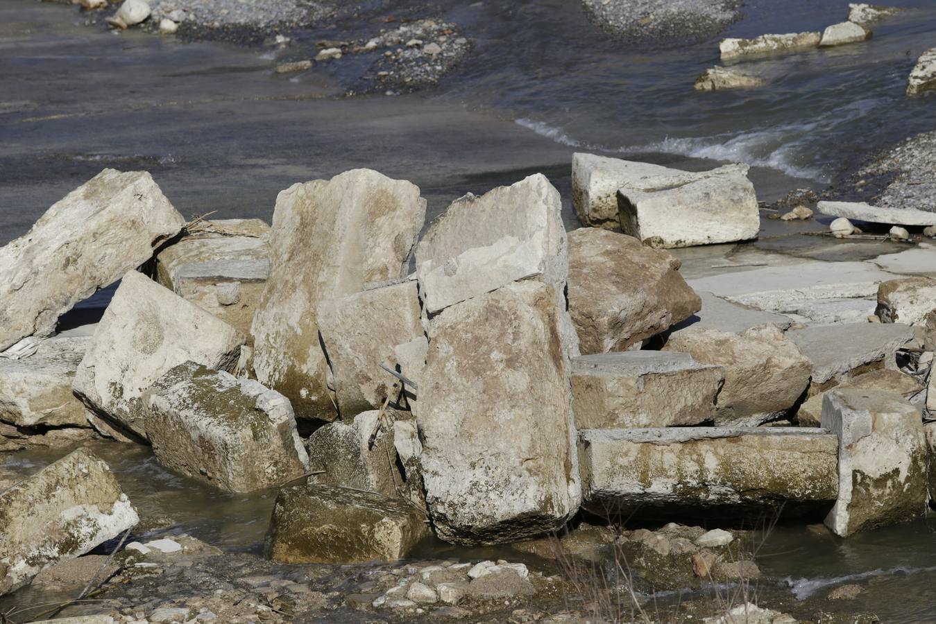 Daños en el azud de La Contraparada