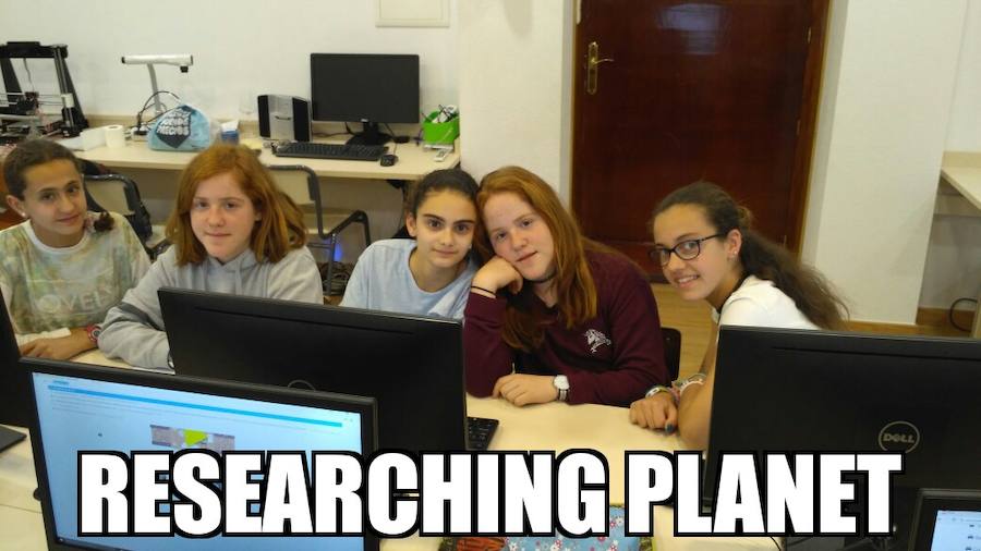 Researching Planet. Alba Giménez, Belén Giménez, Alejandra Sandoval, Ana Sánchez y Andrea García. Tutor: Fernando Pérez