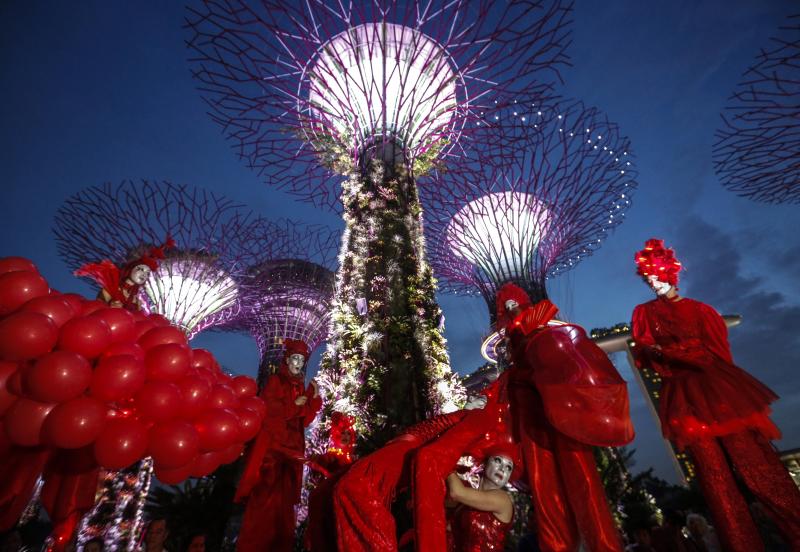 Corazones rojos en Singapur
