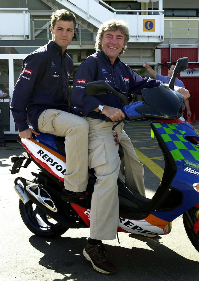 Ángel Nieto junto a su sobrino Fonsi Nieto. 