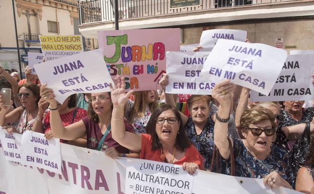 Concentración en apoyo a Juana Rivas durante el pasado 28 de julio en Granada.
