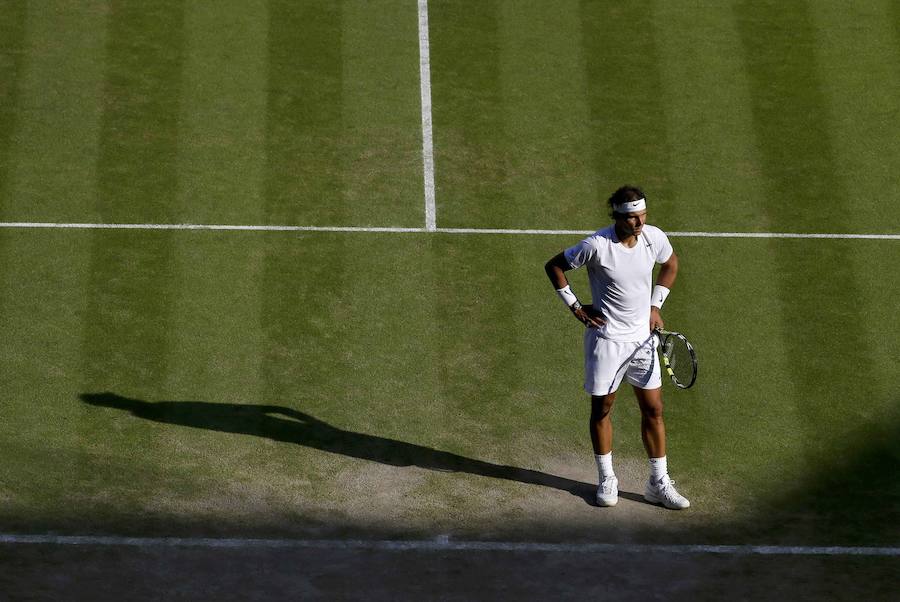 Rafa Nadal, en su derrota ante Kyrgios en Wimbledon.