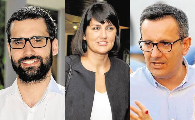 Los tres candidatos a la presidencia del PSOE-RM. 