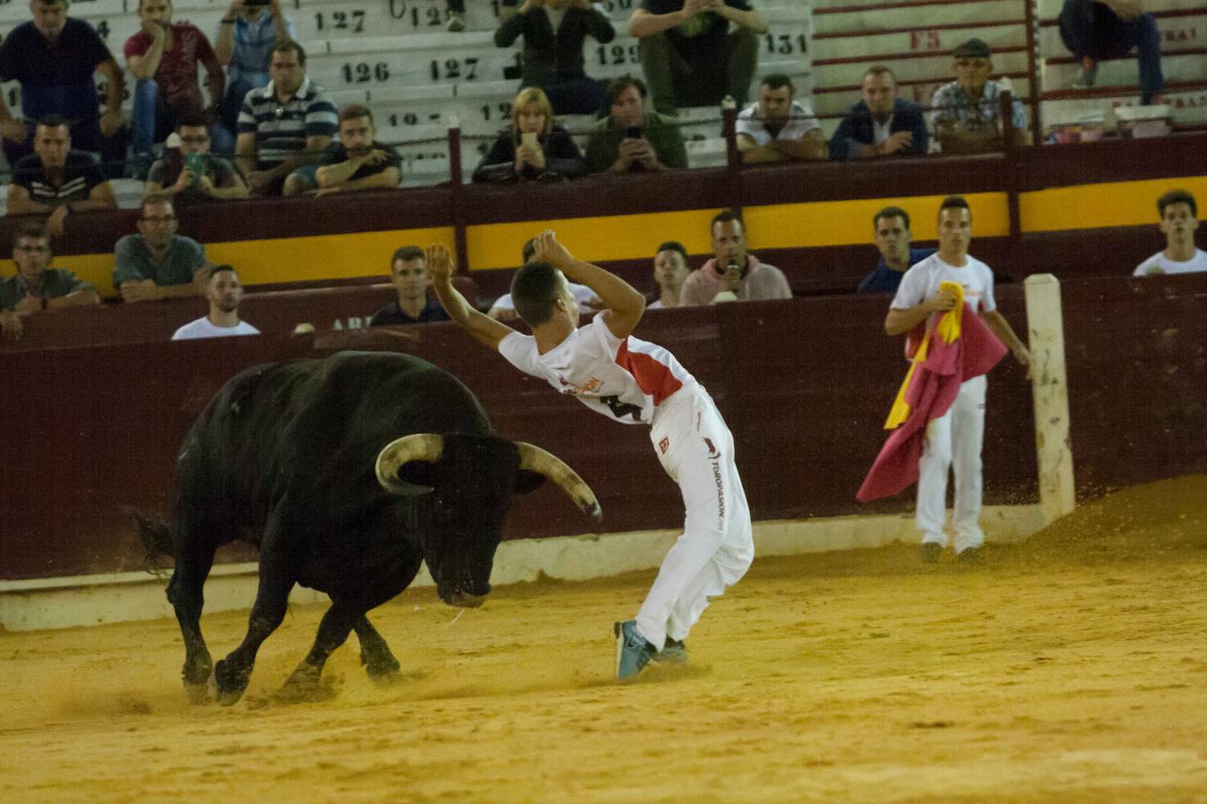 Las luces del centenario coso de La Condomina se encendieron anoche para acoger un espectáculo singular: una semifinal del Campeonato de España de recortadores