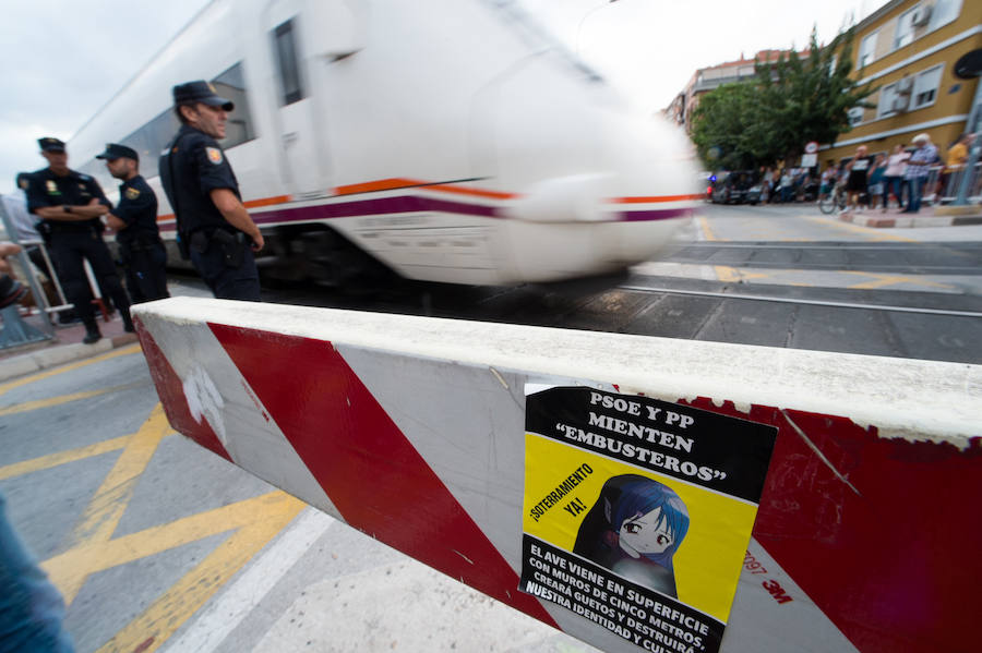 Miles de vecinos realizan una marcha desde la calle Torre de Romo hasta la Delegación del Gobierno para volver a pedir el soterramiento de las vías