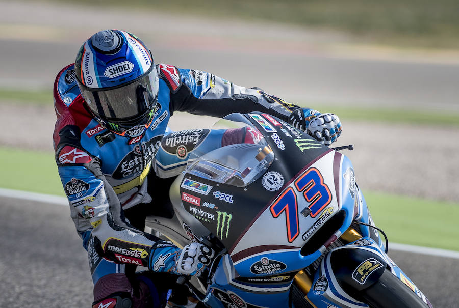 Maverick Viñales firmó la pole en MotoGP, Miguel Oliveira fue el más rápido en Moto2 y Jorge Martín marcó el paso en Moto3.