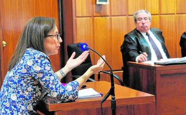 La ex directora general de Medio Natural, Encarnación Muñoz, dando explicaciones ayer ante la Audiencia Provincial. 
