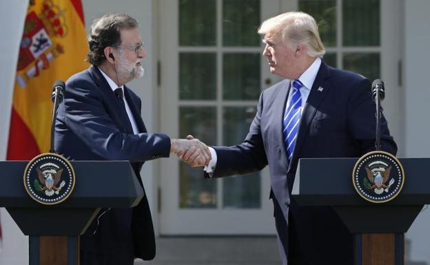 Rueda de prensa conjunta de Mariano Rajoy y Donald Trump en la Casa Blanca.