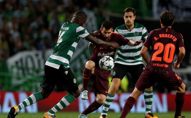 Messi, en una acción del partido. 