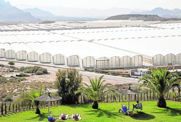 Campo de invernaderos en la costa mazarronera.