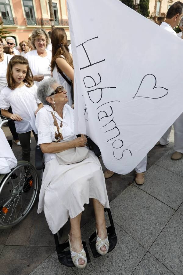 Centenares de personas se sumaron este sábado a la convocatoria ciudadana, que se ha llevado a cabo simultáneamente en ayuntamientos de toda España bajo el lema 'Hablemos'