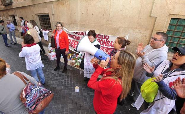 Los trabajadores durante una protesta en una imagen de archivo. 