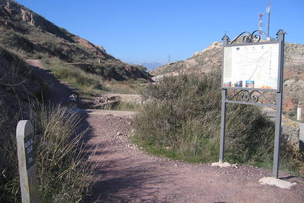 Cartel indicador en el inicio de la senda.