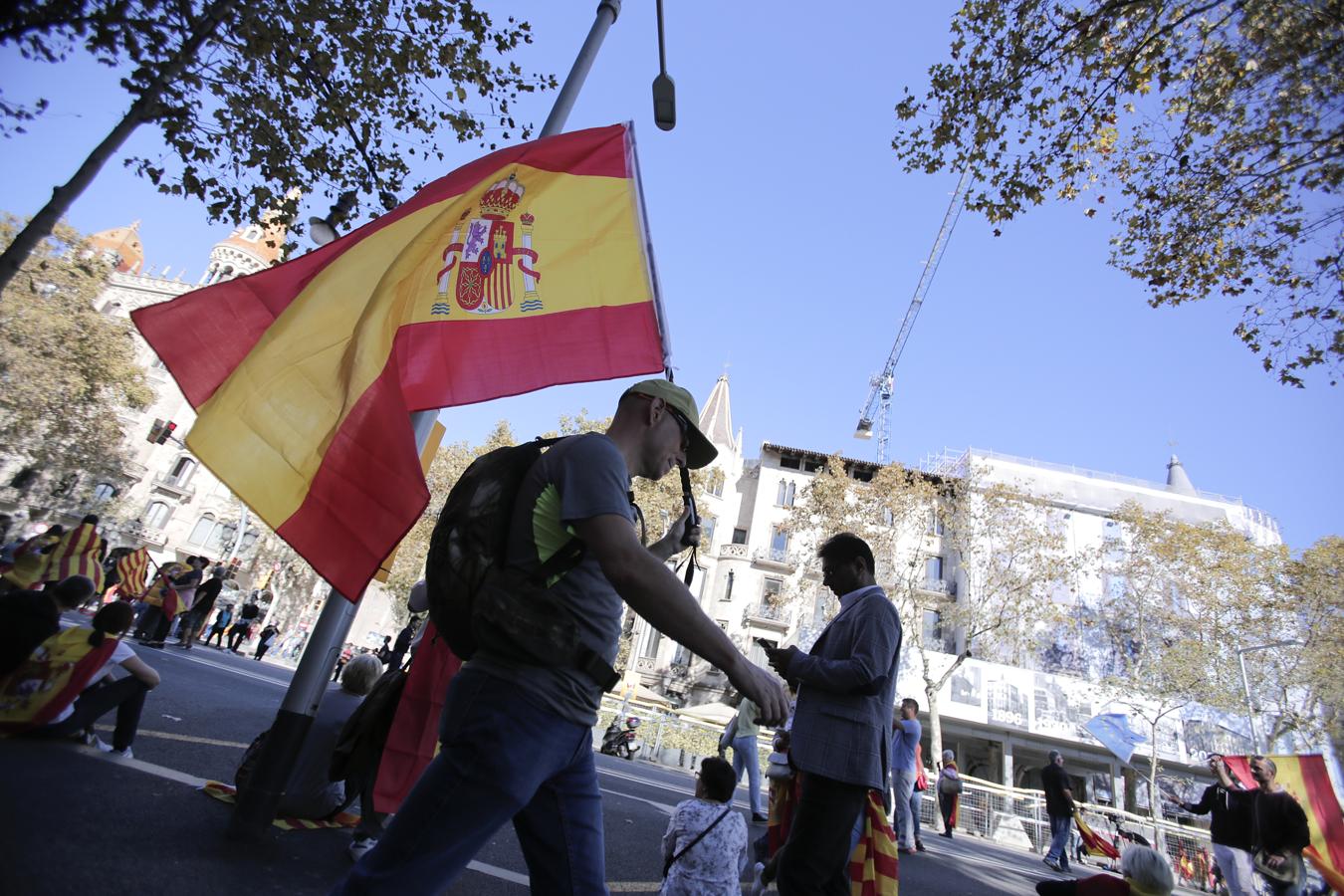 La marcha convocada por Societat Civil Catalana bajo el lema 'Tots som Catalunya. Per la convivència, seny!