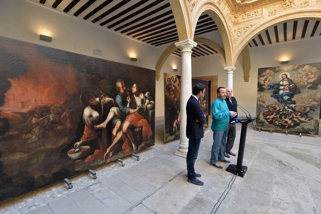 'La Inmaculada', 'El incesto de las hijas de Lot' y el 'Éxtasis de Santa Teresa' regresan tras seis meses en un taller de restauración de Murcia